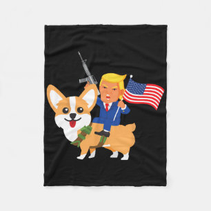 Trump Corgi Geweer Merica 2020 Verkiezing Donald H Fleece Deken