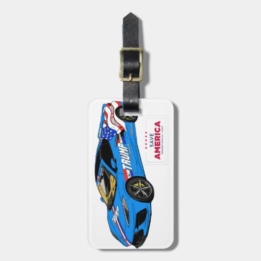 Trump Corvette & Save America bagagelabel (Voorkant verticaal)