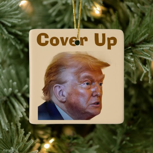 Trump/Cover Up Ceramic Ornament (Boom)