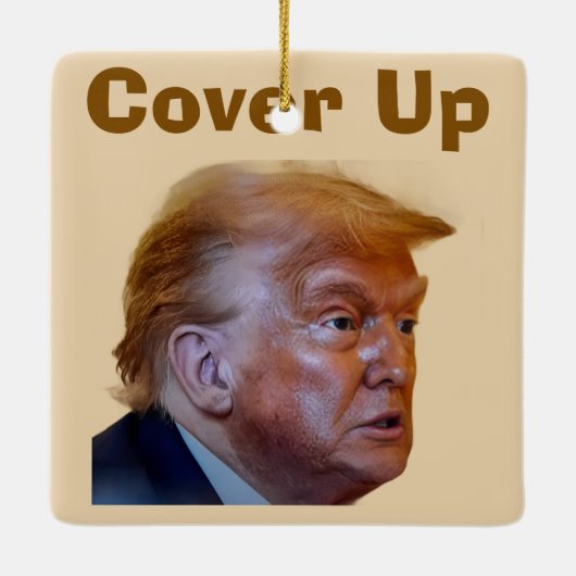 Trump/Cover Up Ceramic Ornament (Achterkant)