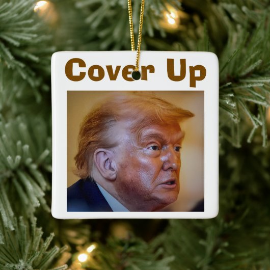 Trump/Cover Up Ceramic Ornament (Boom)