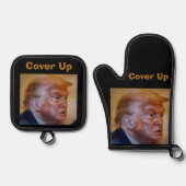 Trump/Cover Up Oven Mitt & Pot Holder Ovenwant & Pannenlap Set (Voorkant)