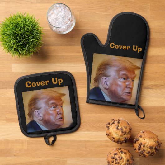 Trump/Cover Up Oven Mitt & Pot Holder Ovenwant & Pannenlap Set (Top down)