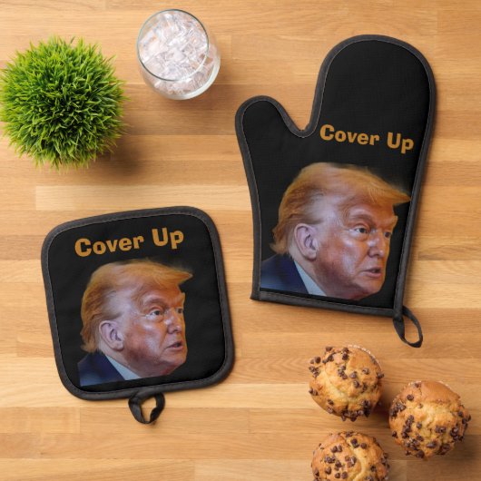 Trump/Cover Up Oven Mitt & Pot Holder Ovenwant & Pannenlap Set (Top down)