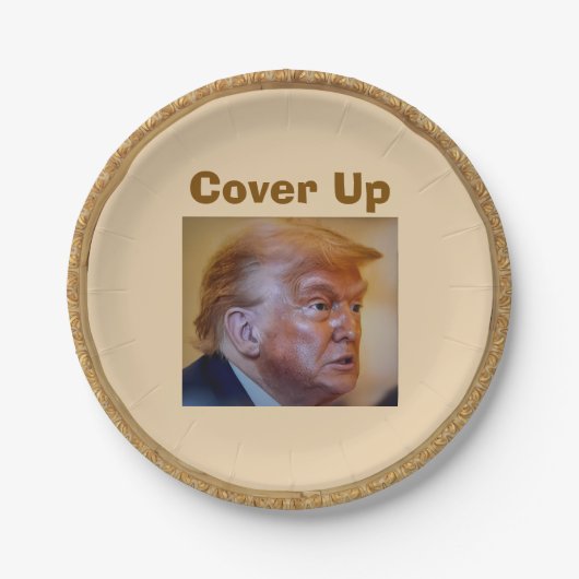Trump/Cover Up Paper Plate Papieren Bordje (Voorkant)