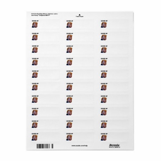 Trump Cover Up Return Address Label (Full Sheet)