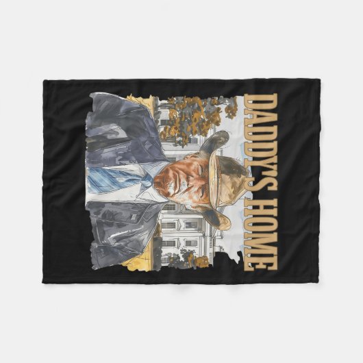 Trump Cowboy Western Daddy's Home Take America ter Fleece Deken (Voorkant (Horizontaal))