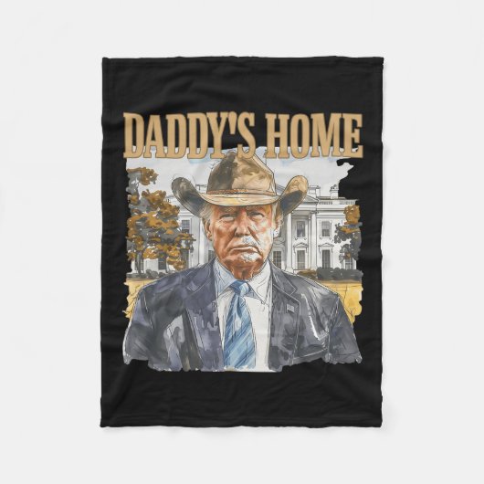 Trump Cowboy Western Daddy's Home Take America ter Fleece Deken (Voorkant)