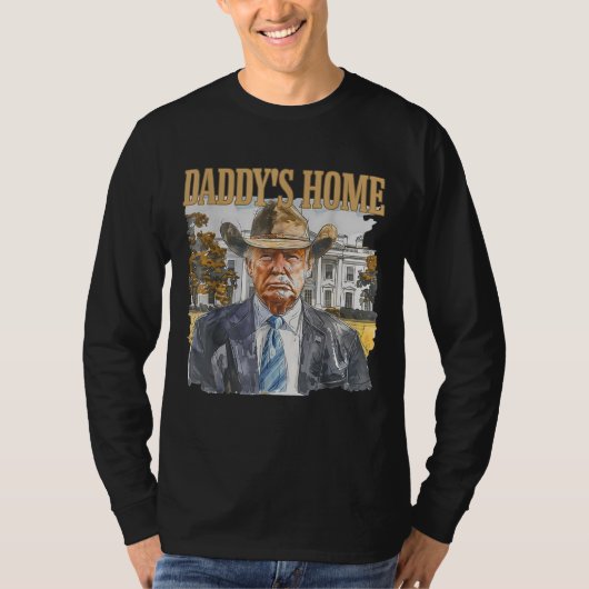 Trump Cowboy Westerne het Witte Huis van papa T-shirt (Voorkant)