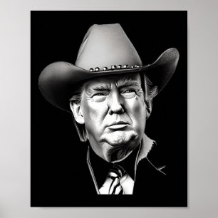 Trump Cowboy Westerse President Mis Je Me Toch Nog Poster