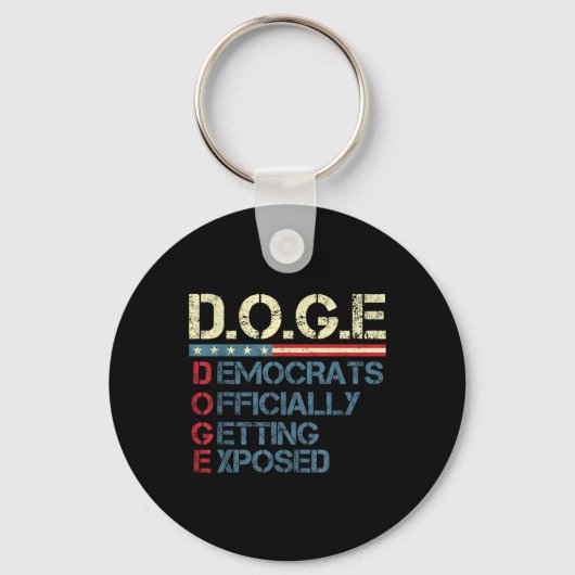 Trump D.O.G.E Doge Department of Government (Minis Sleutelhanger (Voorkant)