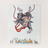 Trump daalt af in de Fiery Pit Jig Saw-puzzel Legpuzzel (Verticaal)