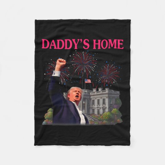 Trump Daddy's Home Bye Joe Biden stopt met hardlop Fleece Deken (Voorkant)