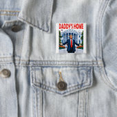 Trump Daddys Home Vierkante Button 5,1 Cm (In situ)