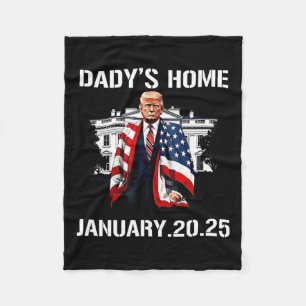 Trump Daddys Home Witte Huis 2024 2 Fleece Deken
