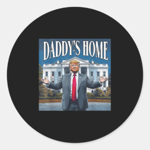 Trump Daddys Home Witte Huis 2025 Ronde Sticker
