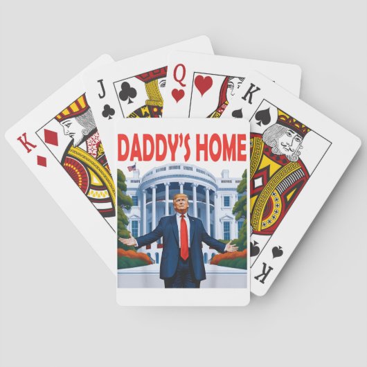 Trump Daddys Home Witte Huis cadeau Pokerkaarten (Achterkant)
