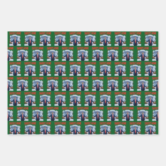 Trump Daddys Home Witte Huis Cadeauverpakking Inpakpapier Vel (Voorkant 2)