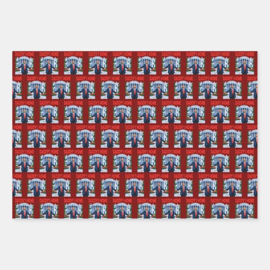 Trump Daddys Home Witte Huis Cadeauverpakking Inpakpapier Vel (Voorkant)