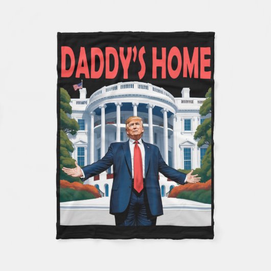 Trump Daddys Home Witte Huis Fleece Deken (Voorkant)