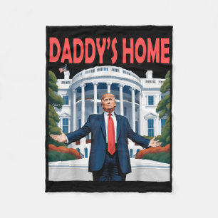 Trump Daddys Home Witte Huis Fleece Deken