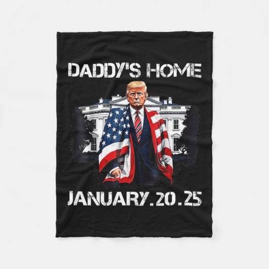 Trump Daddys Home Witte Huis Fleece Deken (Voorkant)