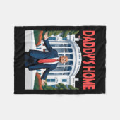 Trump Daddys Home Witte Huis Fleece Deken (Voorkant (Horizontaal))