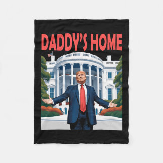Trump Daddys Home Witte Huis Fleece Deken