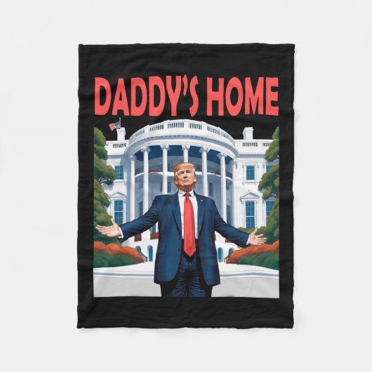 Trump Daddys Home Witte Huis Fleece Deken (Voorkant)