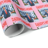 Trump Daddys Home Witte Huis Roze Gift Wrap Cadeaupapier (Rol Hoek)
