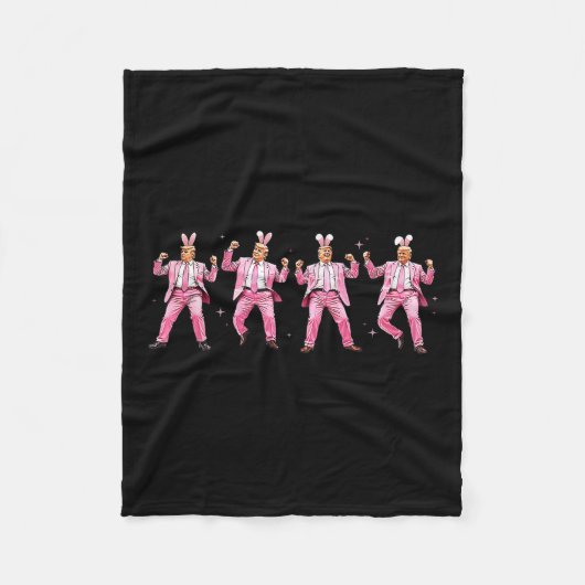Trump Dance Easter Funny Trump Maak Pasen Groot Fleece Deken (Voorkant)