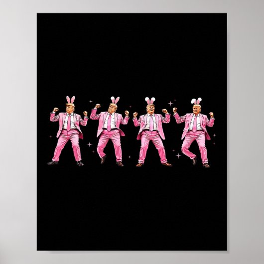 Trump Dance Easter Funny Trump Maak Pasen Groot Poster (Voorkant)
