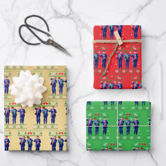 Trump Dance Gift Wrap, Grappig Trump Dance Gold Re Inpakpapier Vel