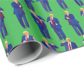 Trump Dance | Grappig Trump Dancing Green Gift Cadeaupapier (Rol Hoek)