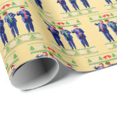 Trump Dance, Grappig Trump Sinterklaas Dance Gold Cadeaupapier (Rol Hoek)