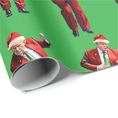 Trump Dance | Grappige Trump Kerstman Dans Xmas Cadeaupapier (Rol Hoek)