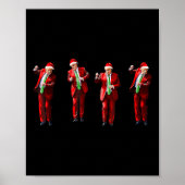 Trump Dance Kerstman Kerstmiskerstpyjama Hol Poster (Voorkant)