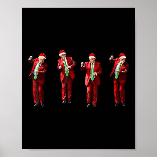 Trump Dance Kerstman Kerstmiskerstpyjama Hol Poster (Voorkant)
