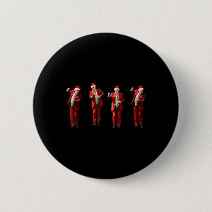 Trump Dance Kerstman Kerstmiskerstpyjama Hol Ronde Button 5,7 Cm