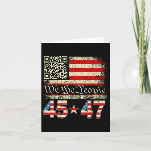 Trump Dance Troll Qr Funny Trump Dance Code Retro Kaart (Voorkant)