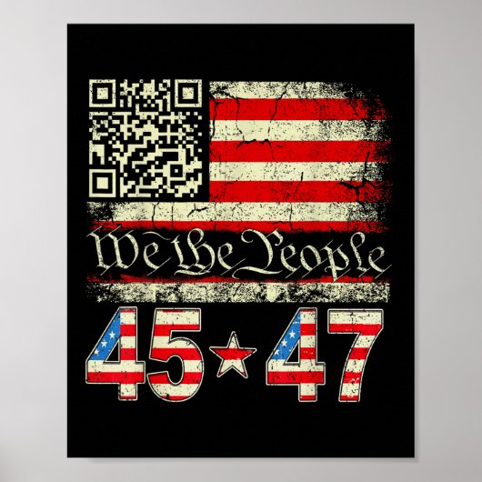 Trump Dance Troll Qr Funny Trump Dance Code Retro Poster (Voorkant)