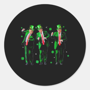 Trump Dance Trump 2024 maakt St Patricks Day gewel Ronde Sticker