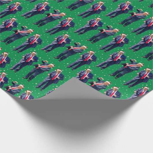 Trump Dance Wrapping Paper | Santa Trump Gift Wrap Cadeaupapier (Hoek)