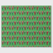 Trump Dancing | Trump Santa Dance Christmas Green Cadeaupapier (Vlak)