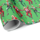 Trump Dancing | Trump Santa Dance Christmas Green Cadeaupapier (Rol Hoek)