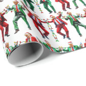 Trump Dancing | Trump Santa Hat Dance Kerstmis Cadeaupapier (Rol Hoek)