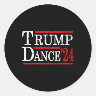 Trump Dans 2024 Trump Vance Grappig Republikeins P Ronde Sticker