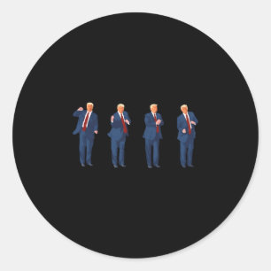 Trump Dans 4 juli Trump 2025 1 Ronde Sticker