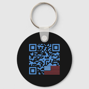 Trump Dans Qr Code Vintage Usa Vlag Trump -olifant Sleutelhanger