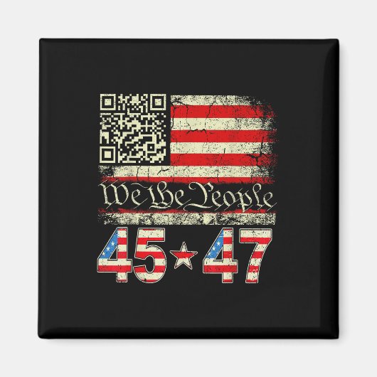 Trump Dans Troll Qr Grappige Trump Dans Code Retro Magneet (Voorkant)